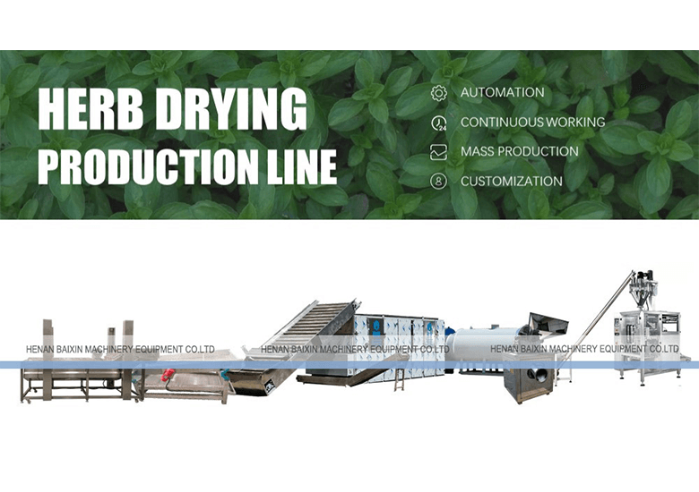 herb drying production line